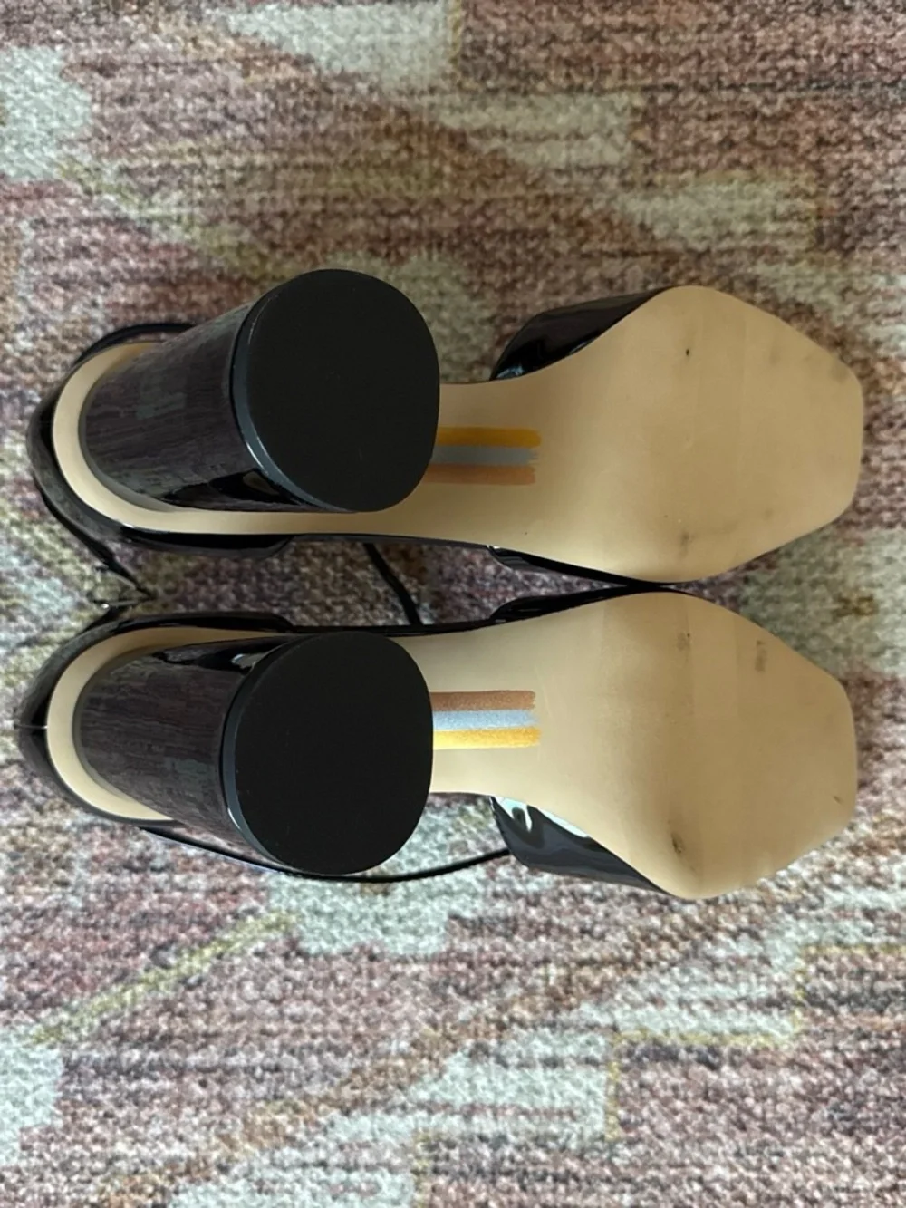 Sam Edelman Black Square-Toe Ankle-Strap Heels - Picture 3 of 4